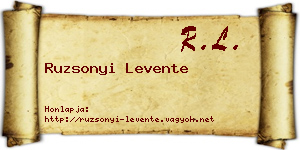 Ruzsonyi Levente névjegykártya