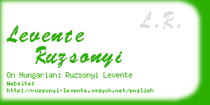 levente ruzsonyi business card